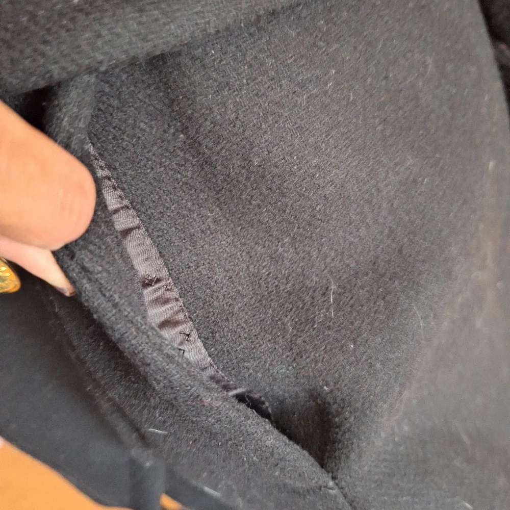 Trina Turk  Black Wool Blend Military Coat Size 2 - Picture 12 of 15